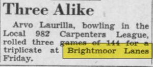 Brightmoor Lanes - Sept 1952 Article